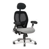 Nautilus Designs Ergo Luxury High Back Ergonomic Mesh Executive Operator Office Chair Black/Grey - Certified for 24 Hour Use - DPA/ERGO/BK-GY DD